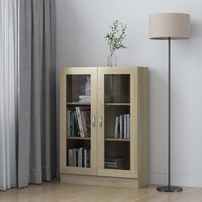 Vitrine sonoma eik 82,5x30,5x115 cm konstruert tre