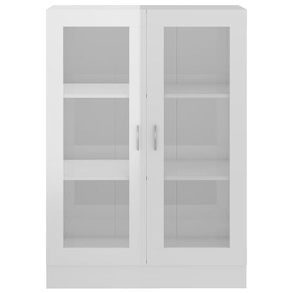 Vitrine høyglans hvit 82,5x30,5x115 cm konstruert tre