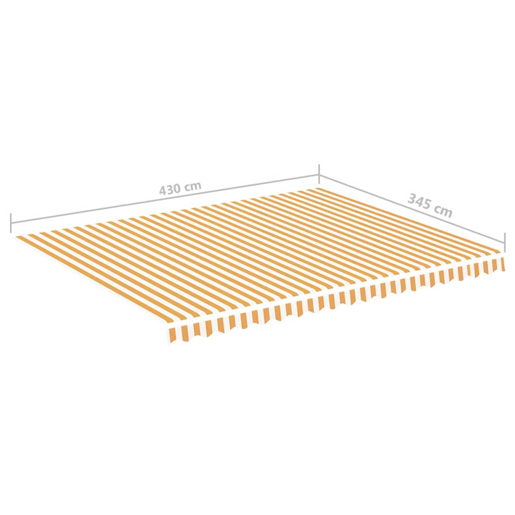 Erstatningsduk for markise gul og hvit 4,5x3,5 m