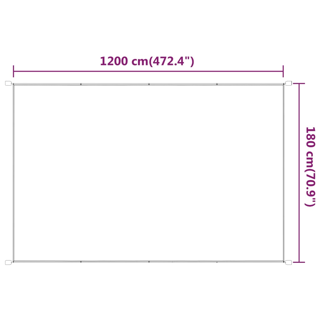 Vertikal markise hvit 180x1200 cm oxfordstoff