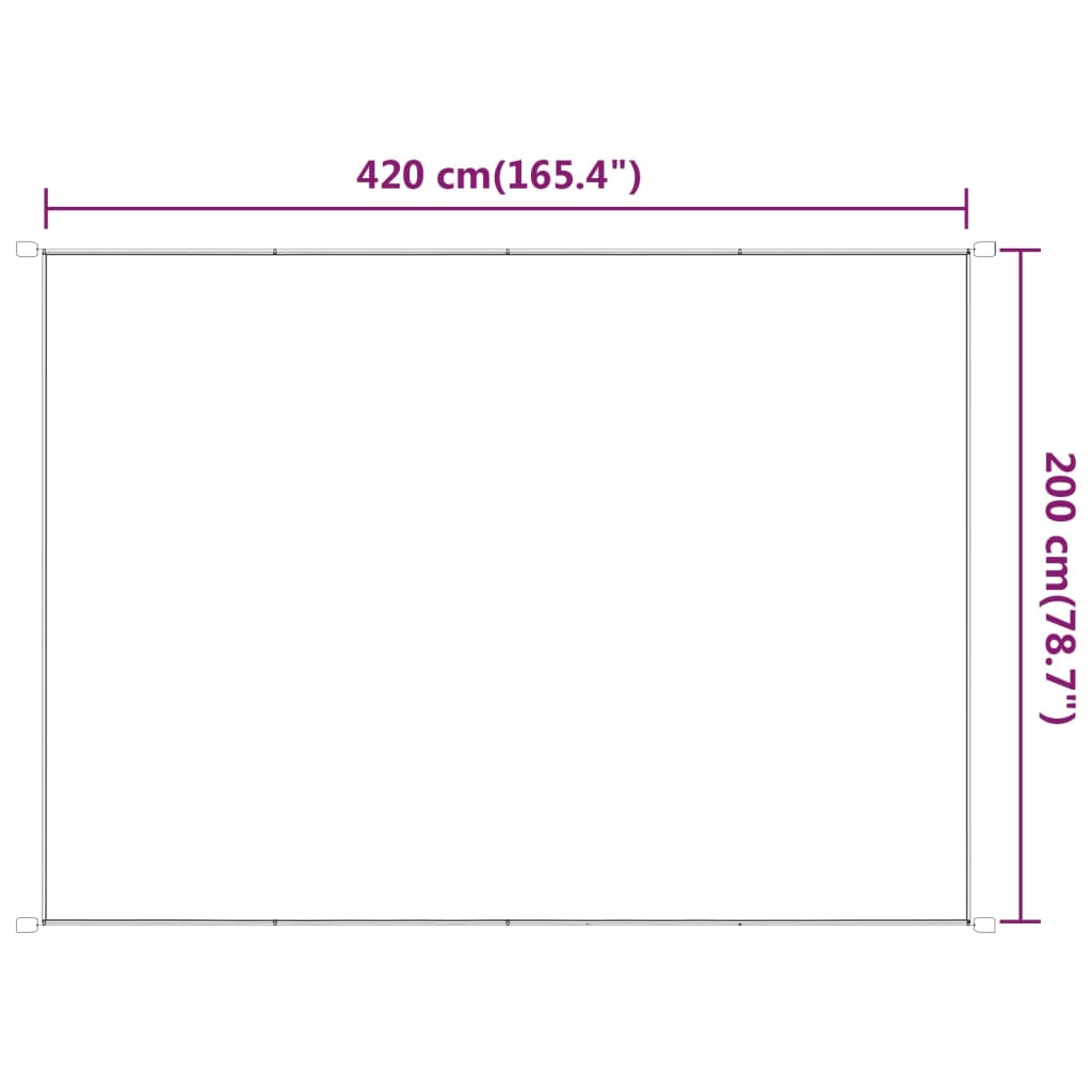 Vertikal markise antrasitt 200x420 cm oxfordstoff