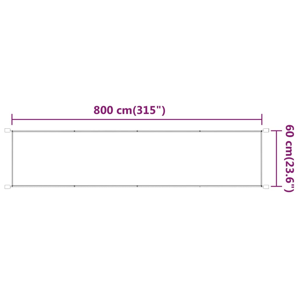 Vertikal markise lysegrønn 60x800 cm oxfordstoff