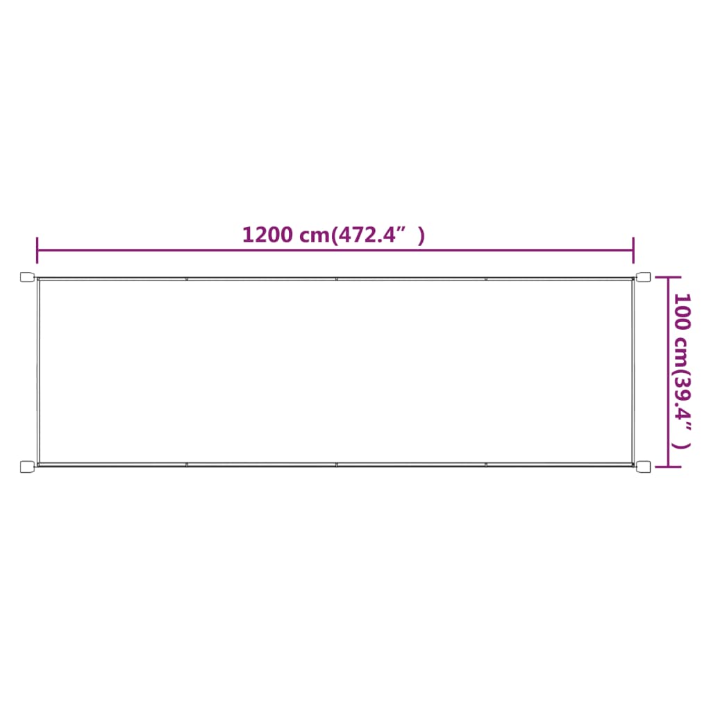 Vertikal markise terrakotta 100x1200 cm oxfordstoff