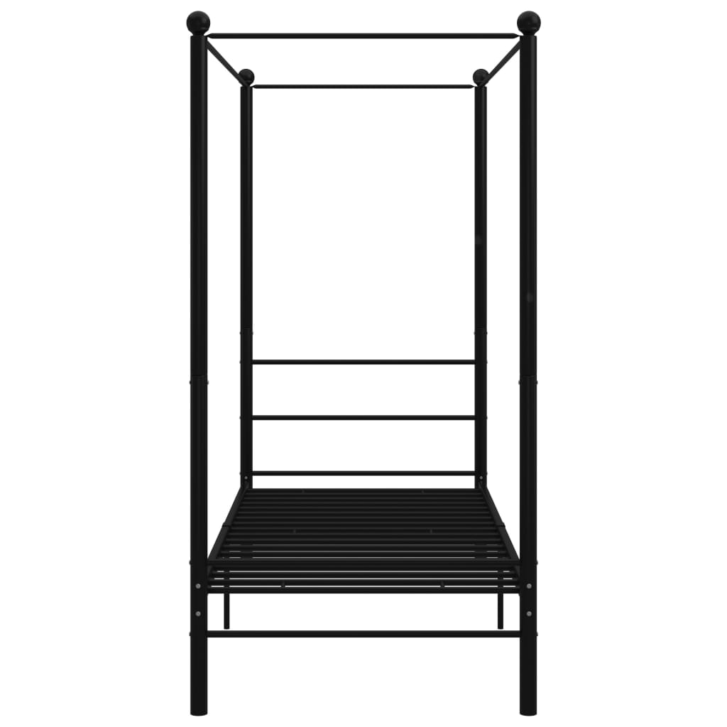 Himmelsengeramme svart metall 90x200 cm