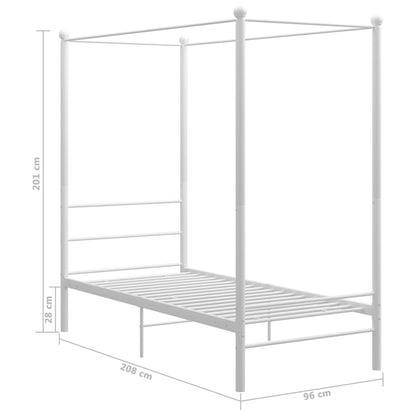 Himmelsengeramme hvit metall 90x200 cm