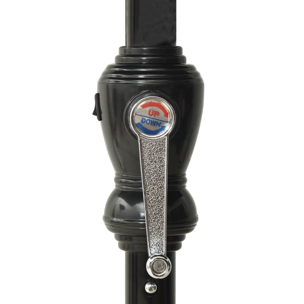 Hageparasoll med LED og stålstang grønn 2x3 m