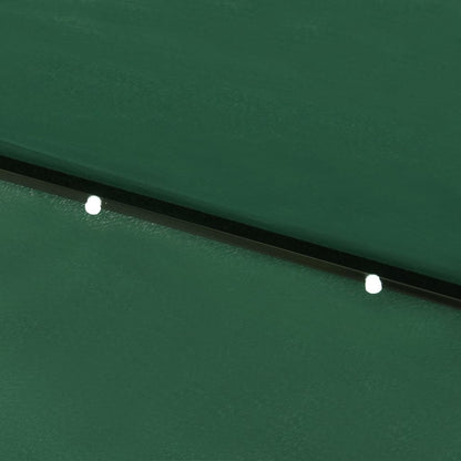 Hageparasoll med LED og stålstang grønn 2x3 m