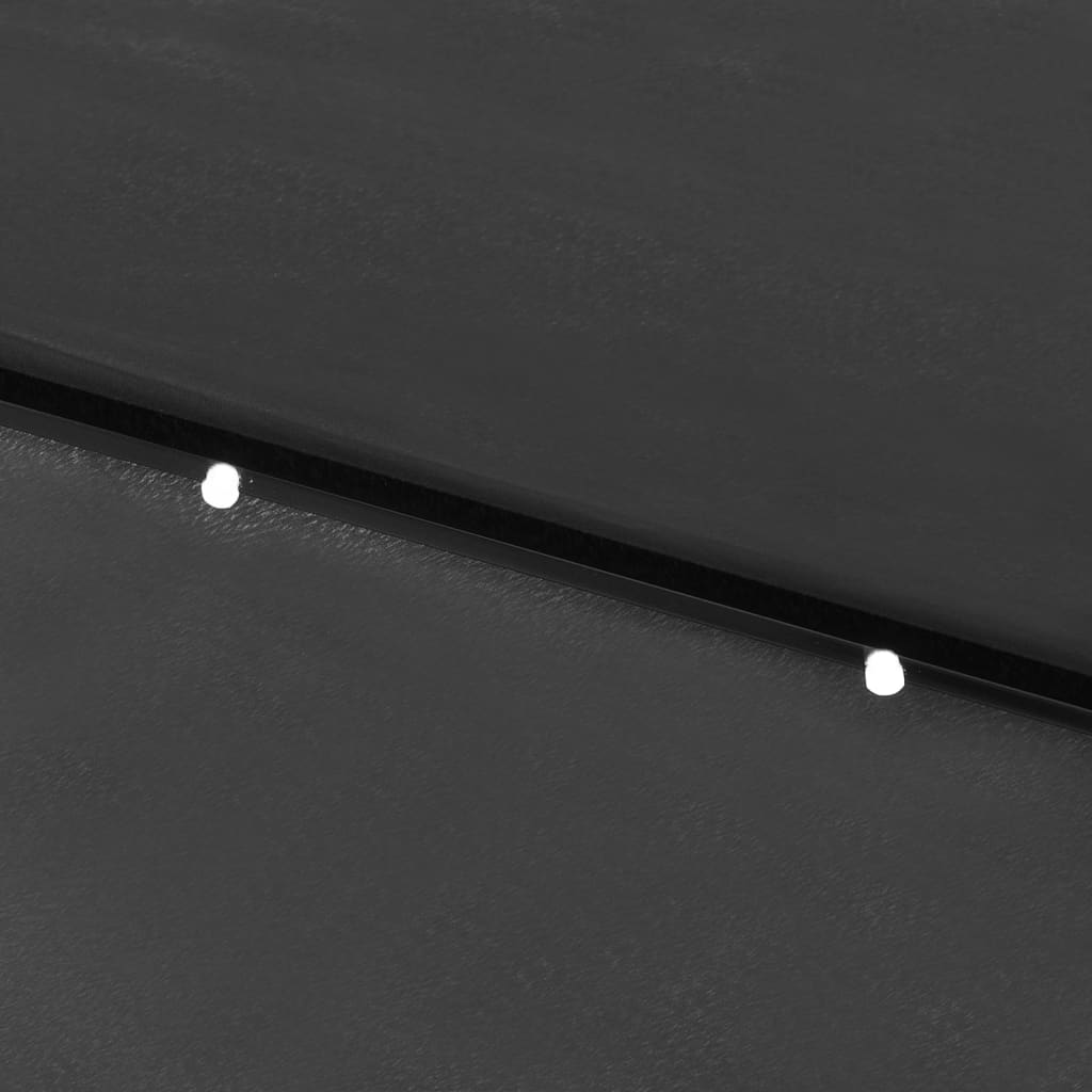 Hageparasoll med LED og stålstang antrasitt 2x3 m