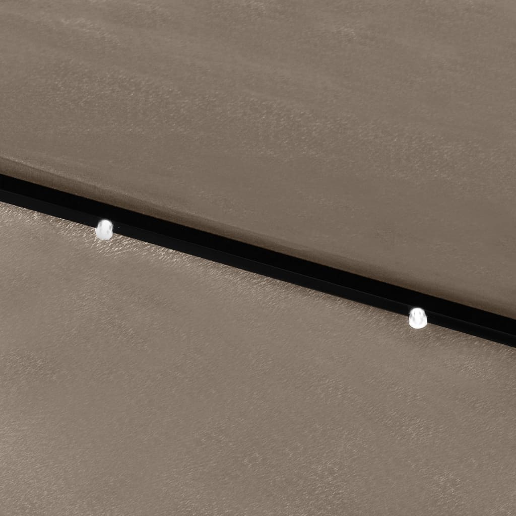 Hageparasoll med LED og stålstang gråbrun 2x3 m