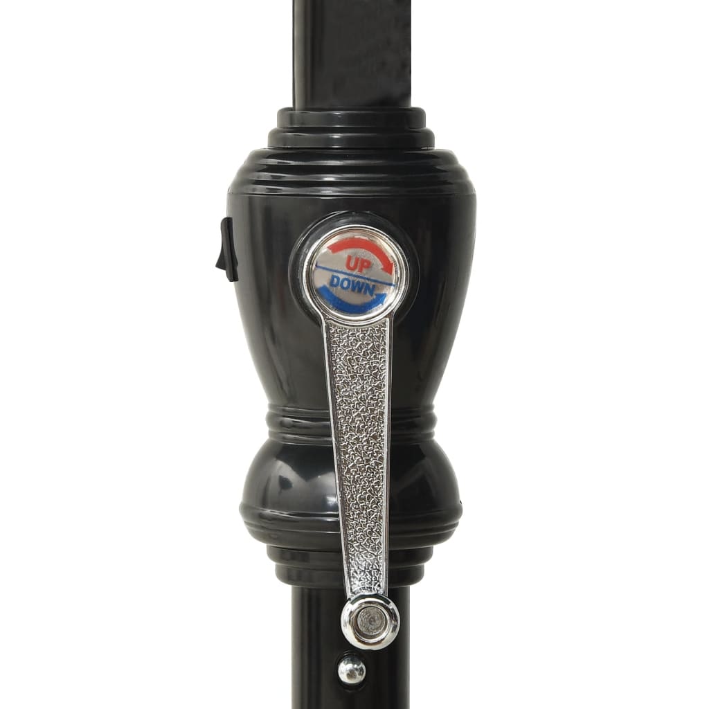 Hageparasoll med LED og stålstang asurblå 2x3 m