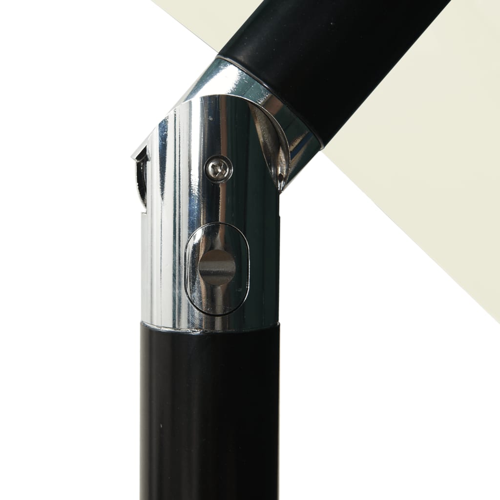 Hageparasoll med aluminiumsstang 3 nivåer sand 2,5x2,5 m