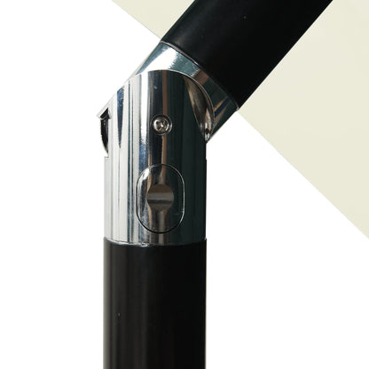 Hageparasoll med aluminiumsstang 3 nivåer sand 2,5x2,5 m