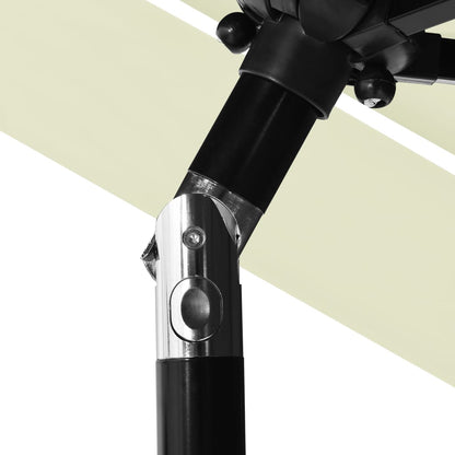 Hageparasoll med aluminiumsstang 3 nivåer sand 2,5 m