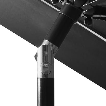 Hageparasoll med aluminiumsstang 3 nivåer antrasitt 3 m