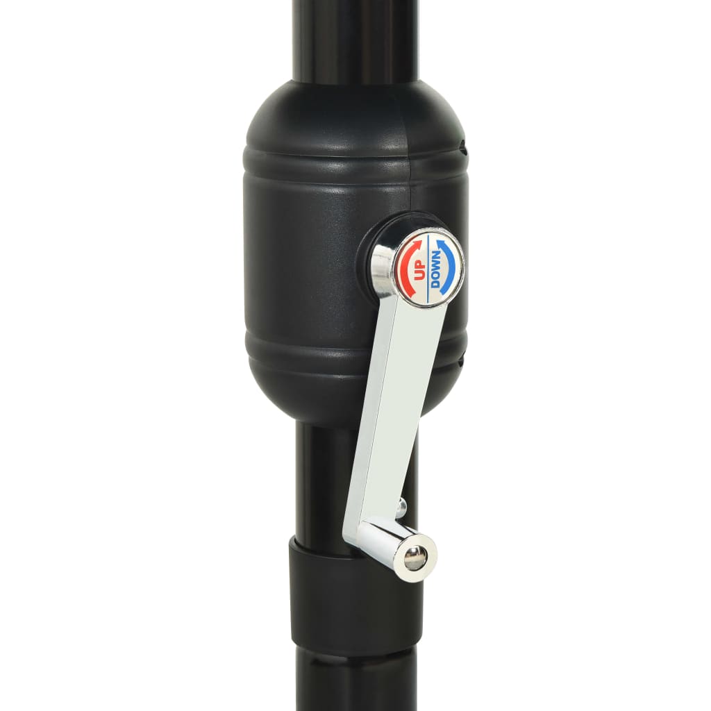 Hageparasoll med aluminiumsstang 3 nivåer gråbrun 3,5 m