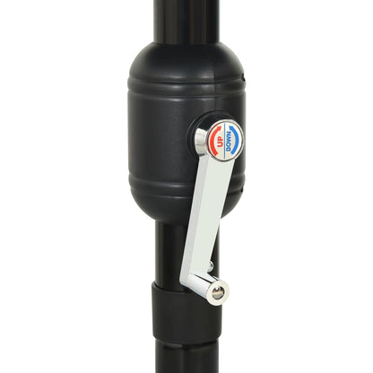 Hageparasoll med aluminiumsstang 3 nivåer svart 3,5 m