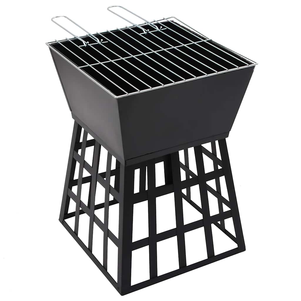 2-i-1 bålfat og grill 34x34x48 cm stål