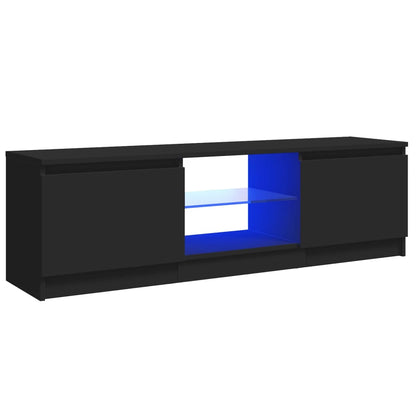 TV-benk med LED-lys svart 120x30x35,5 cm