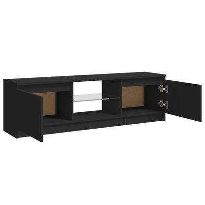 TV-benk med LED-lys svart 120x30x35,5 cm