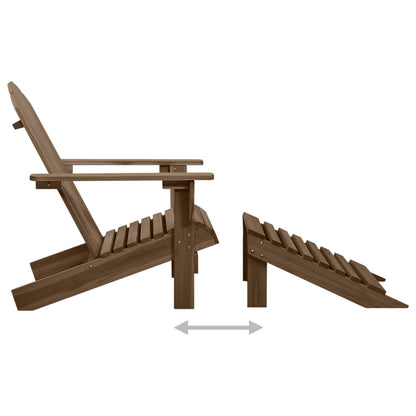 Adirondack hagestol med ottoman og bord heltre gran brun