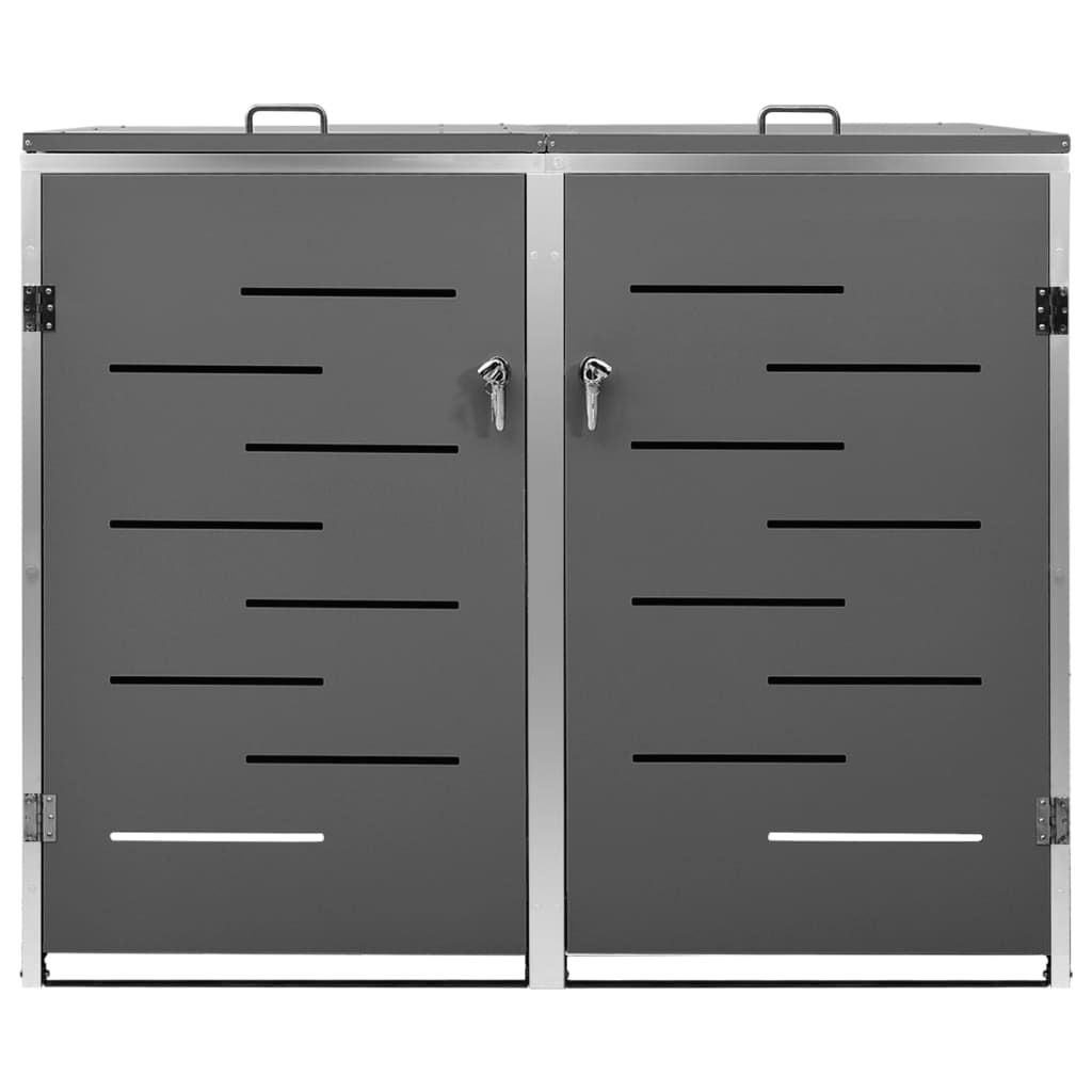 Søppeldunkskur dobbelt 138x77,5x112,5 cm rustfritt stål