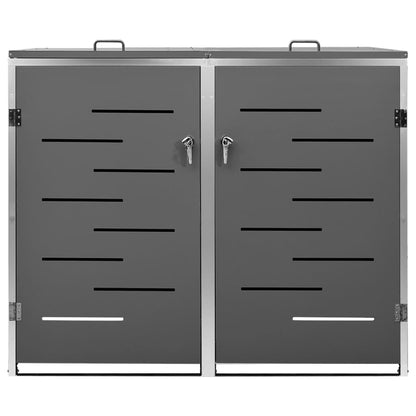 Søppeldunkskur dobbelt 138x77,5x112,5 cm rustfritt stål