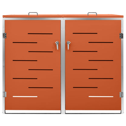 Søppeldunkskur dobbelt 138x77,5x112,5 cm rustfritt stål