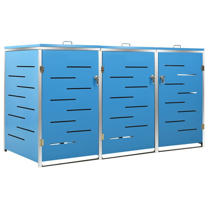 Søppeldunkskur trippelt 207x77,5x112,5 cm rustfritt stål