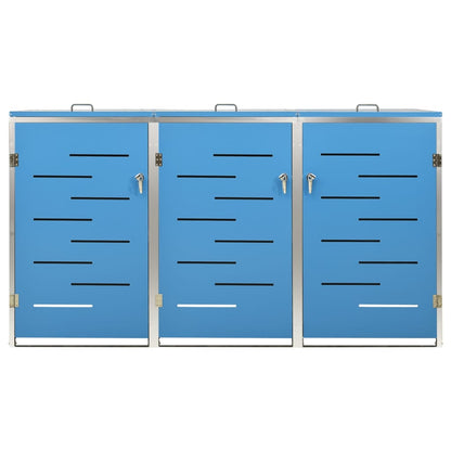 Søppeldunkskur trippelt 207x77,5x112,5 cm rustfritt stål