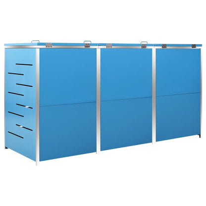 Søppeldunkskur trippelt 207x77,5x112,5 cm rustfritt stål