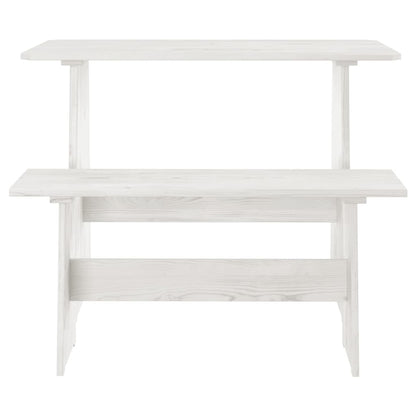 Spisebord med benk REINE hvit heltre furu