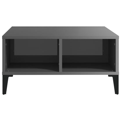 Salongbord høyglans grå 60x60x30 cm konstruert tre
