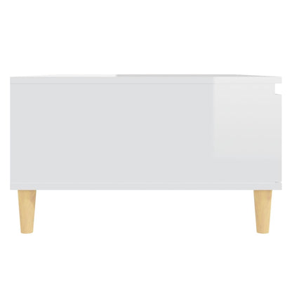 Salongbord høyglans hvit 90x60x35 cm konstruert tre