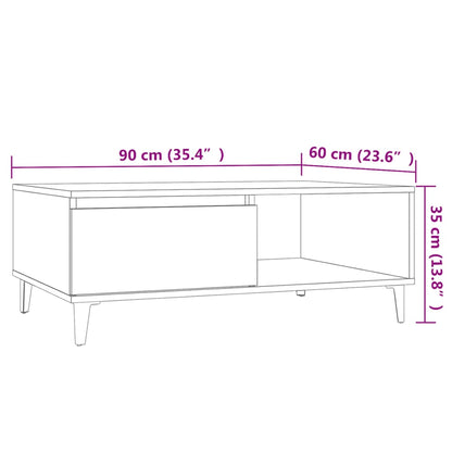Salongbord betonggrå 90x60x35 cm konstruert tre