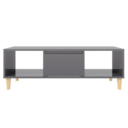 Salongbord høyglans grå 103,5x60x35 cm konstruert tre