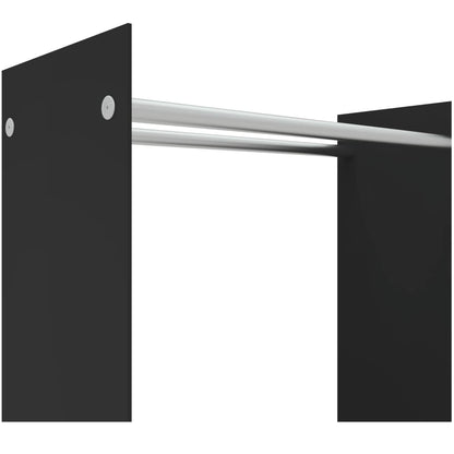 Vedstativ svart 80x35x100 cm herdet glass