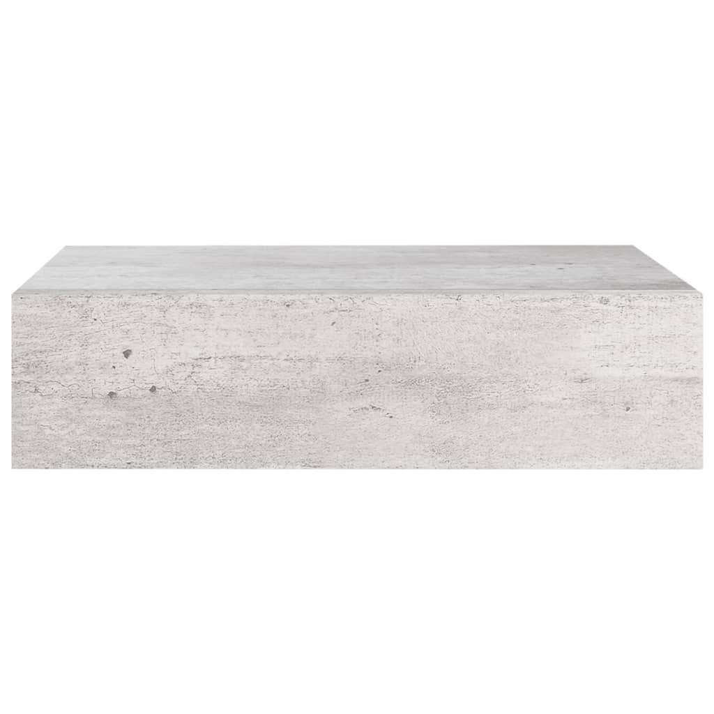 Veggmonterte skuffehyller 2 stk betonggrå 40x23,5x10 cm MDF