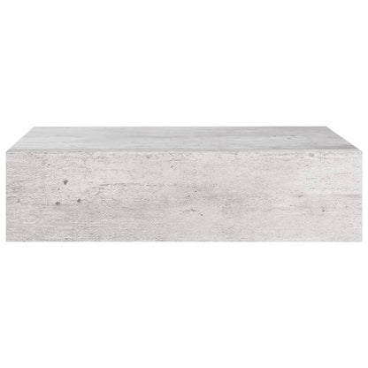 Veggmonterte skuffehyller 2 stk betonggrå 40x23,5x10 cm MDF