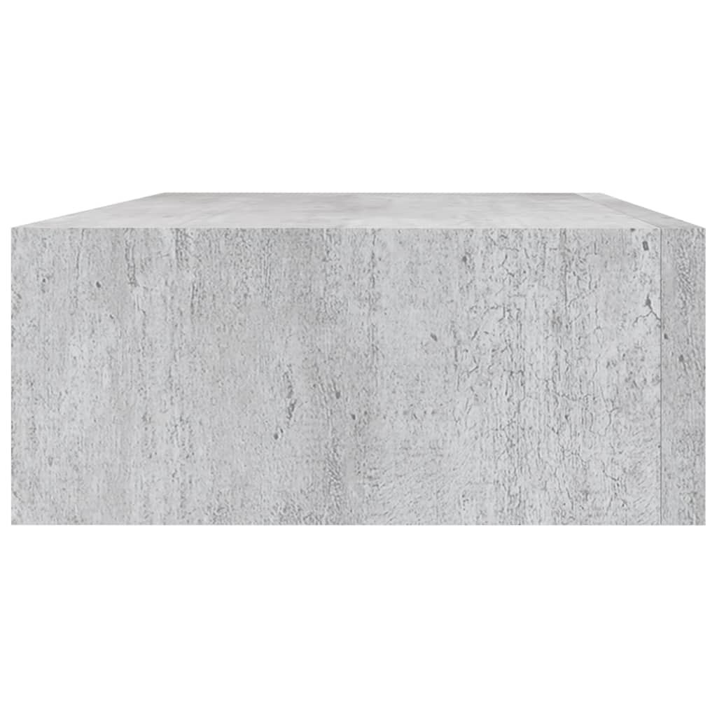 Veggmonterte skuffehyller 2 stk betonggrå 40x23,5x10 cm MDF