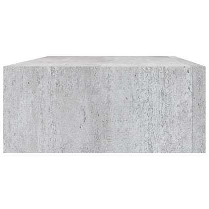 Veggmonterte skuffehyller 2 stk betonggrå 40x23,5x10 cm MDF