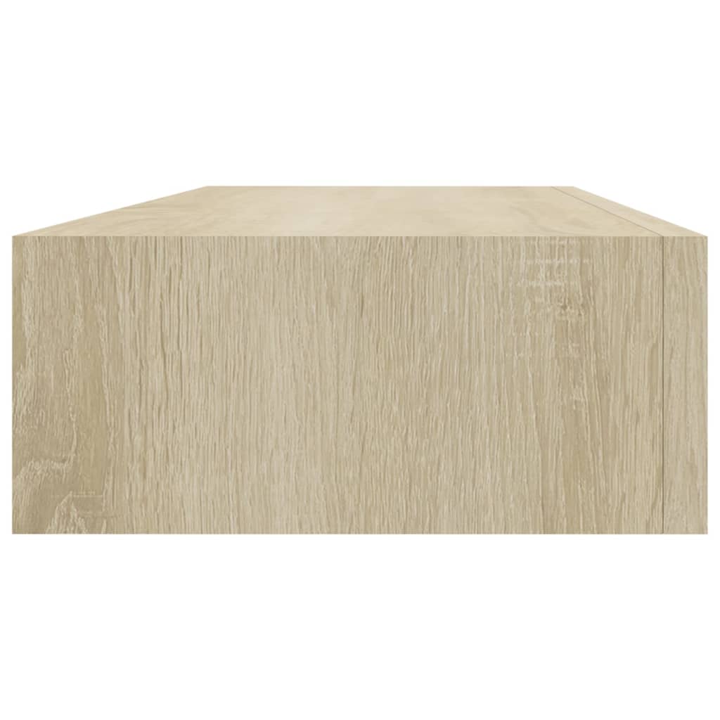 Veggmonterte skuffehyller 2 stk eik 60x23,5x10 cm MDF