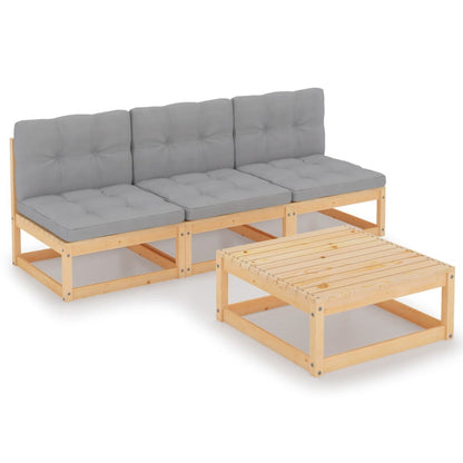 Hagesofagruppe med puter 4 deler heltre furu
