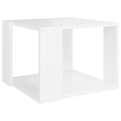 Salongbord hvit 40x40x30 cm konstruert tre