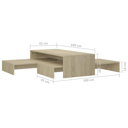 Stablebart bordsett sonoma eik 100x100x26,5 cm konstruert tre