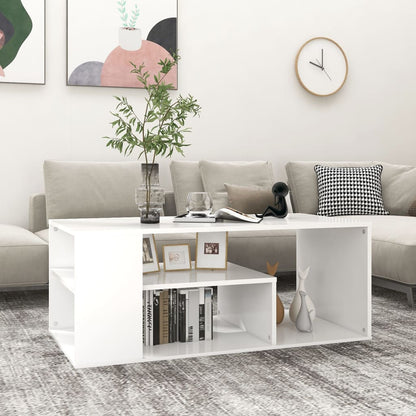 Salongbord hvit 100x50x40 cm konstruert tre