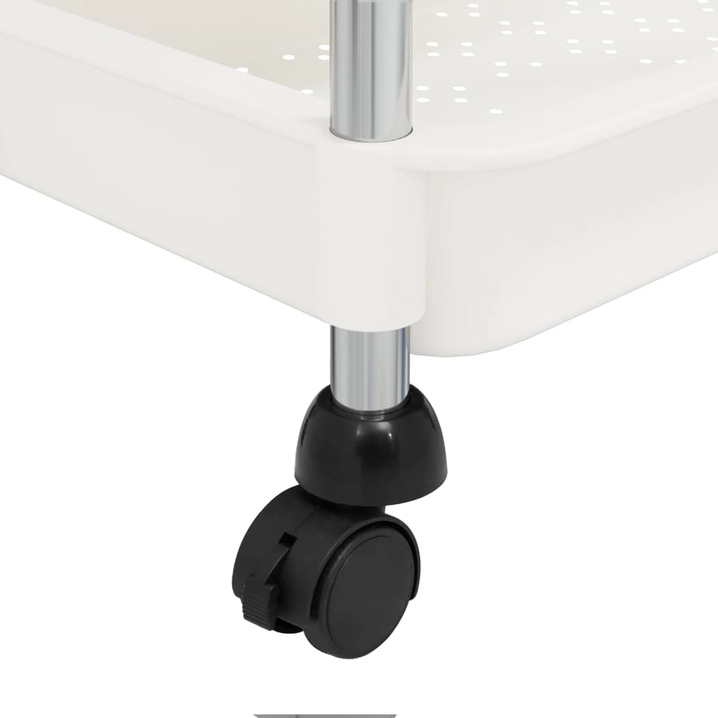 5-etasjers kjøkkenvogn hvit 42x29x128 cm jern og ABS