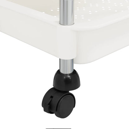 5-etasjers kjøkkenvogn hvit 42x29x128 cm jern og ABS