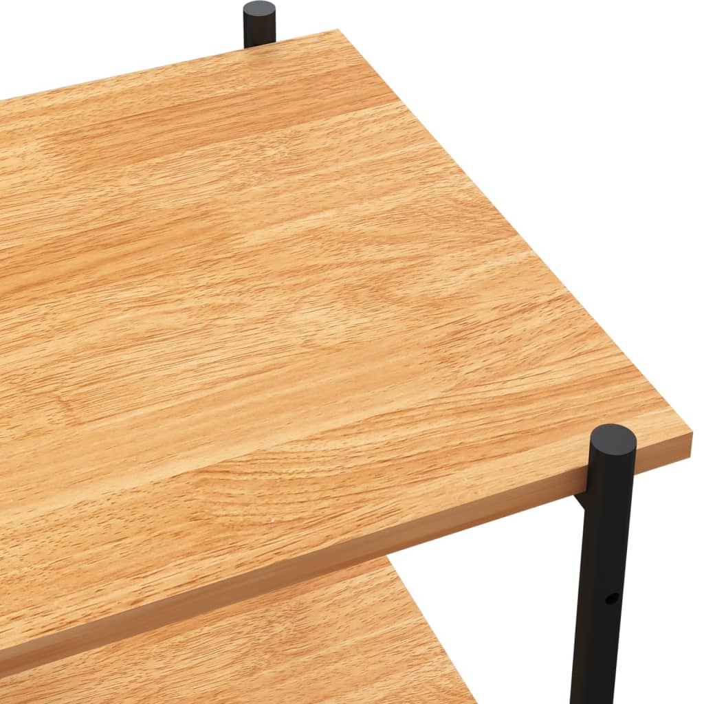 3-etasjers hylleenhet svart og eik 80x40x92 cm