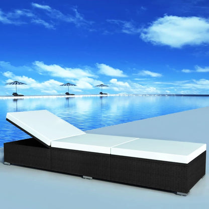 Solseng med kremhvit pute polyrotting svart