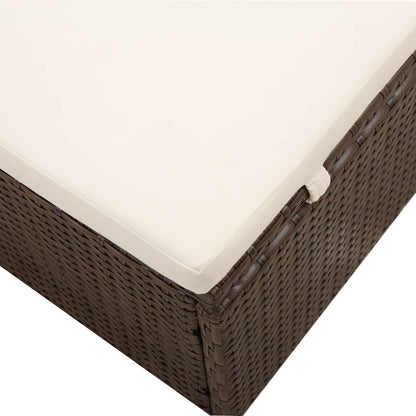 Solseng med baldakin og pute polyrotting brun